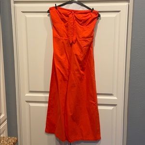 Orange Strapless Jump Suit
